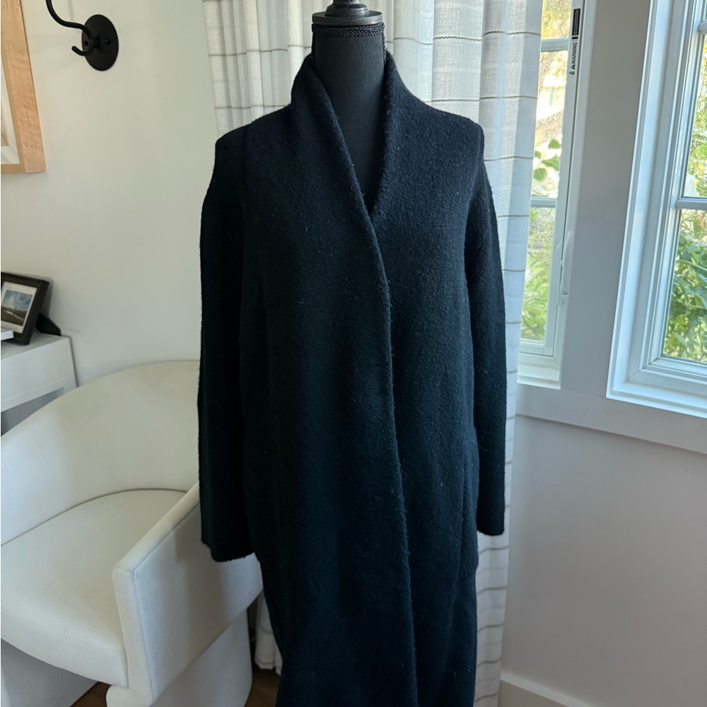Vince Black Wool Blend Long Cardigan